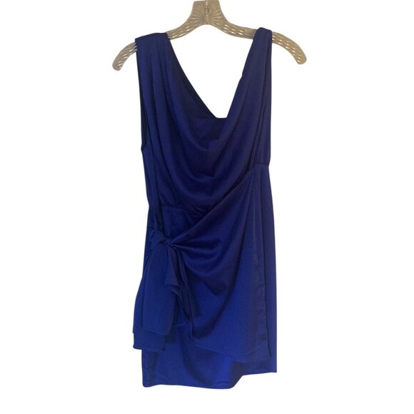 RUNAWAY THE LABEL Royal Blue Charisma Off Shoulder Wrap Front Mini Dress NWT XL - Picture 3 of 8